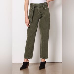 Anthropologie Hudson Utility Straight Ankle Jean with belt Rifle Green 26 NWT